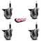 Service Caster 5'' Semi Steel Swivel 1'' Expanding Stem Caster Set with Brake, 4PK SCC-EX20S515-SSR-PLB-1-4 - alternate 2